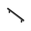Poignées De Meuble - Lot De 4 - Modèle Barette - Inox Brut - Noir - Entraxe 128 Mm