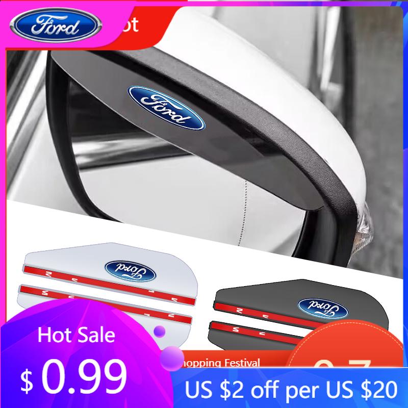 Car Sticker 2025 Hot New 2pcs Car Rearview Mirror Rain Eyebrow Rain Cover for Ford focus Fiesta EcoSport ESCORT ranger fusion mo
