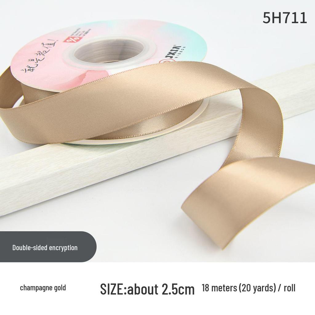 2.5cm Double-Sided Satin Ribbon for DIY, Weddings, Gifts, Bouquets, Cakes, and Bows