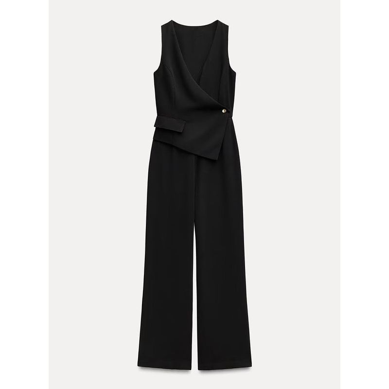 Za2024 Summer New Product Women's Clothes V Neck Long Asymmetric Slim Looking Sleeveless Vest Jumpsuit 8045571