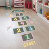 1 Set Hopscotch Game Floor Stickers Cartoon Waterproof Self-adhesive Gift Digital Jumping