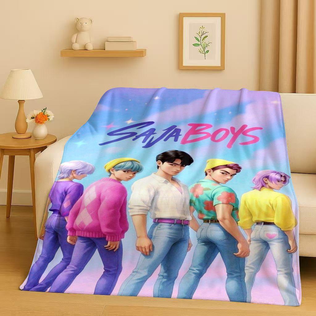 2026 Neue Cartoon Kpop Dämonenjäger Zoey Rumi Mira Musik Flanelldecke, Ultraweiche Plüschdecke für Zuhause Schlafzimmer Bett Sofa Abdeckung