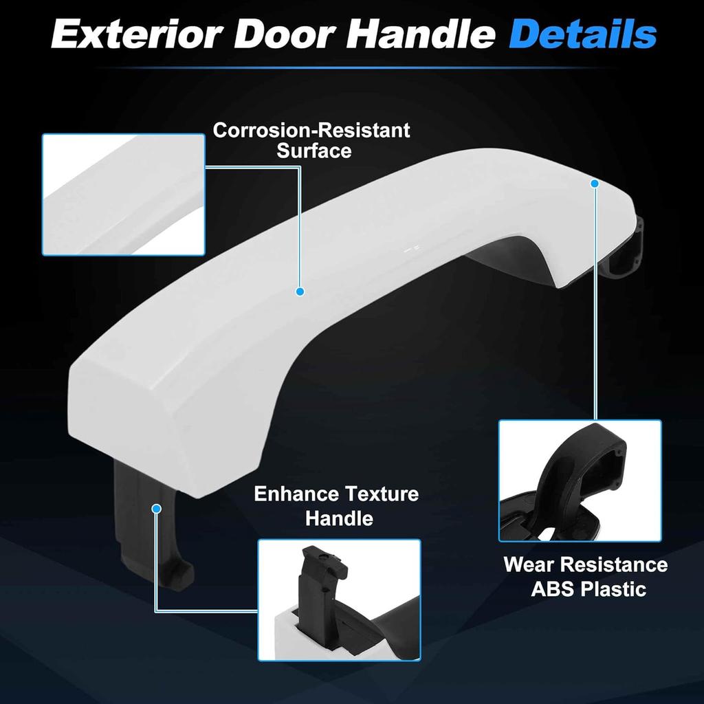 Front Right Side Car Exterior Door Handle No.13583889/13583891 for Chevrolet Silverado 2014-2018 White ABS 1 Pc