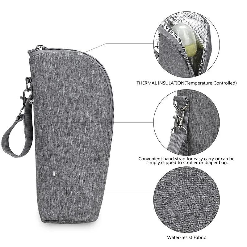 Bolsa para Biberones Portátil Calentador de Biberones para Mamá Molde de Aluminio para Alimentación de Bebés Aislamiento Bolsa para Colgar en el Cochecito para Salidas