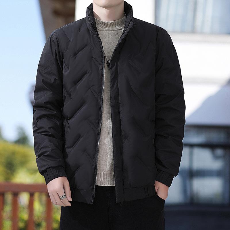 Men's Down Jacket Autumn and Winter Simple Trend Stand-up Collar Bread Jacket Men's Cold and Warm Youth Down Jacket