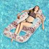 Bouée gonflable Piscine Salon Bleu Blanc Motif Porcelaine Hamac d'eau Adulte Été Raft d'eau