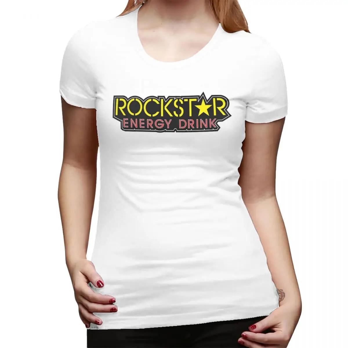 Футболка Rockstar Energy Drink для женщин с круглым вырезом Уличная одежда Футболки Женские футболки Короткая летняя одежда Топы S