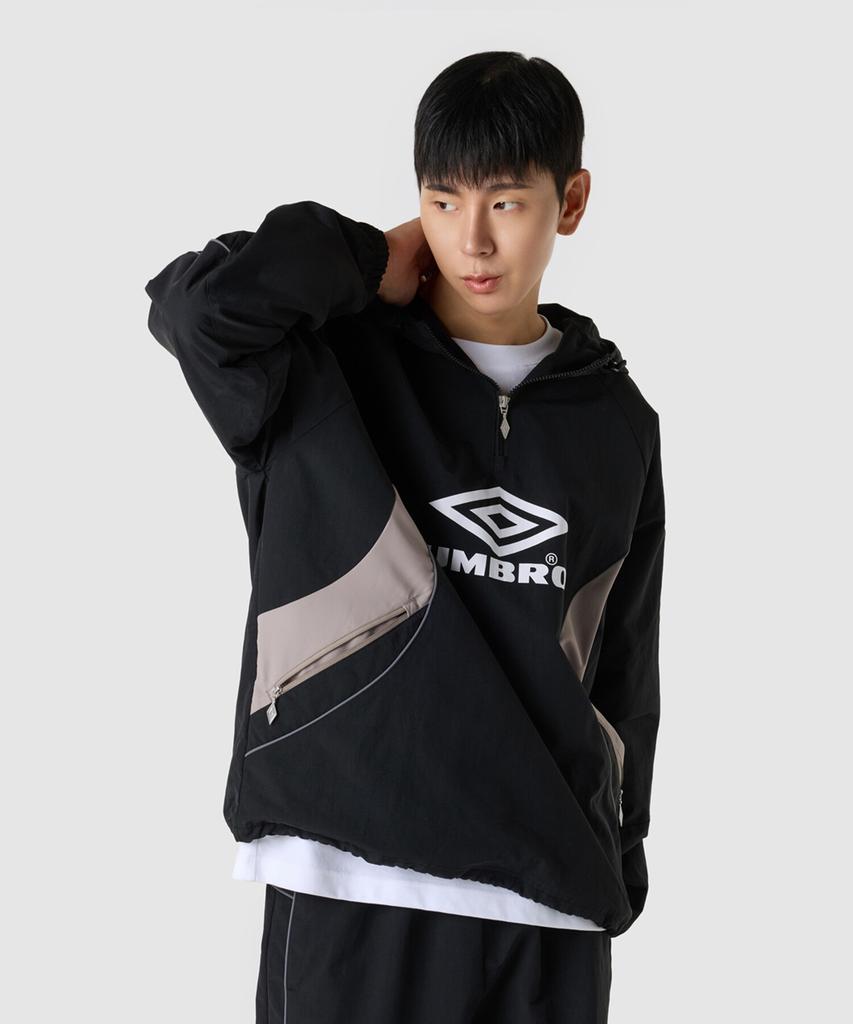 Umbro Hbl Engineered Crew Hooded Anorak Black (Uq323Cwt97) (B Type)