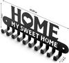 Black Metal Wall-Mounted Key Holder Hooks – Artistic Iron Coat Rack for Entryway, Kitchen, and Home Décor