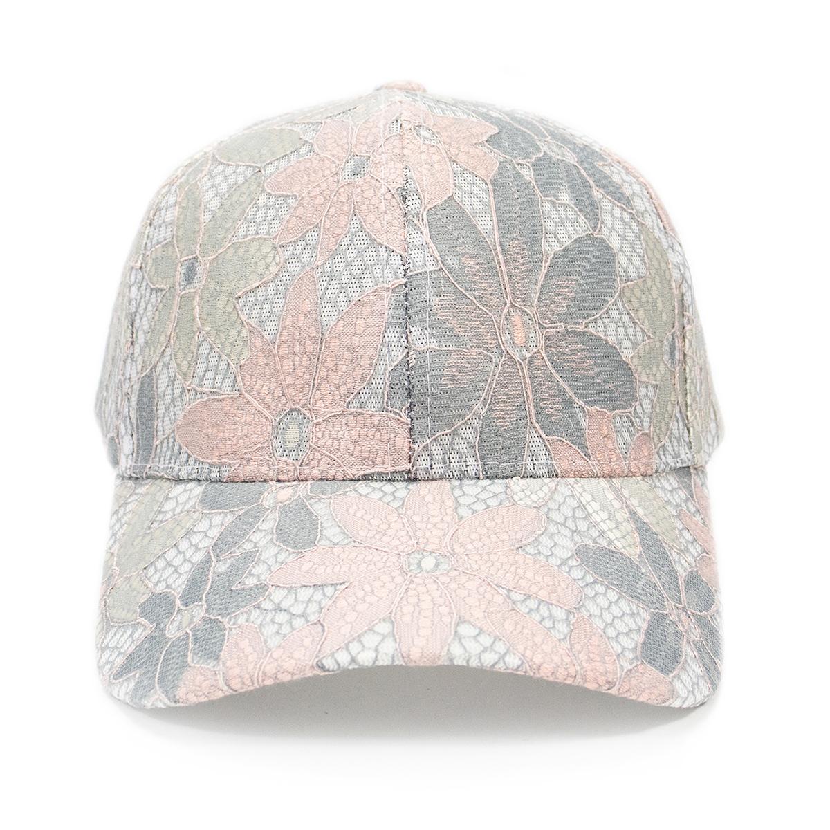 Fashion women lace flower baseball caps breathable elegant female hats spring summer autumn cap розовый