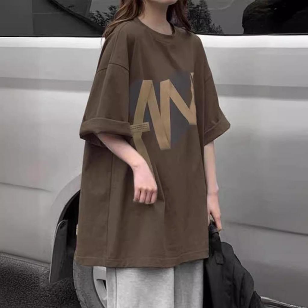 Women's Retro Oversized Heavyweight Cotton T-Shirt - Summer 2024 Design