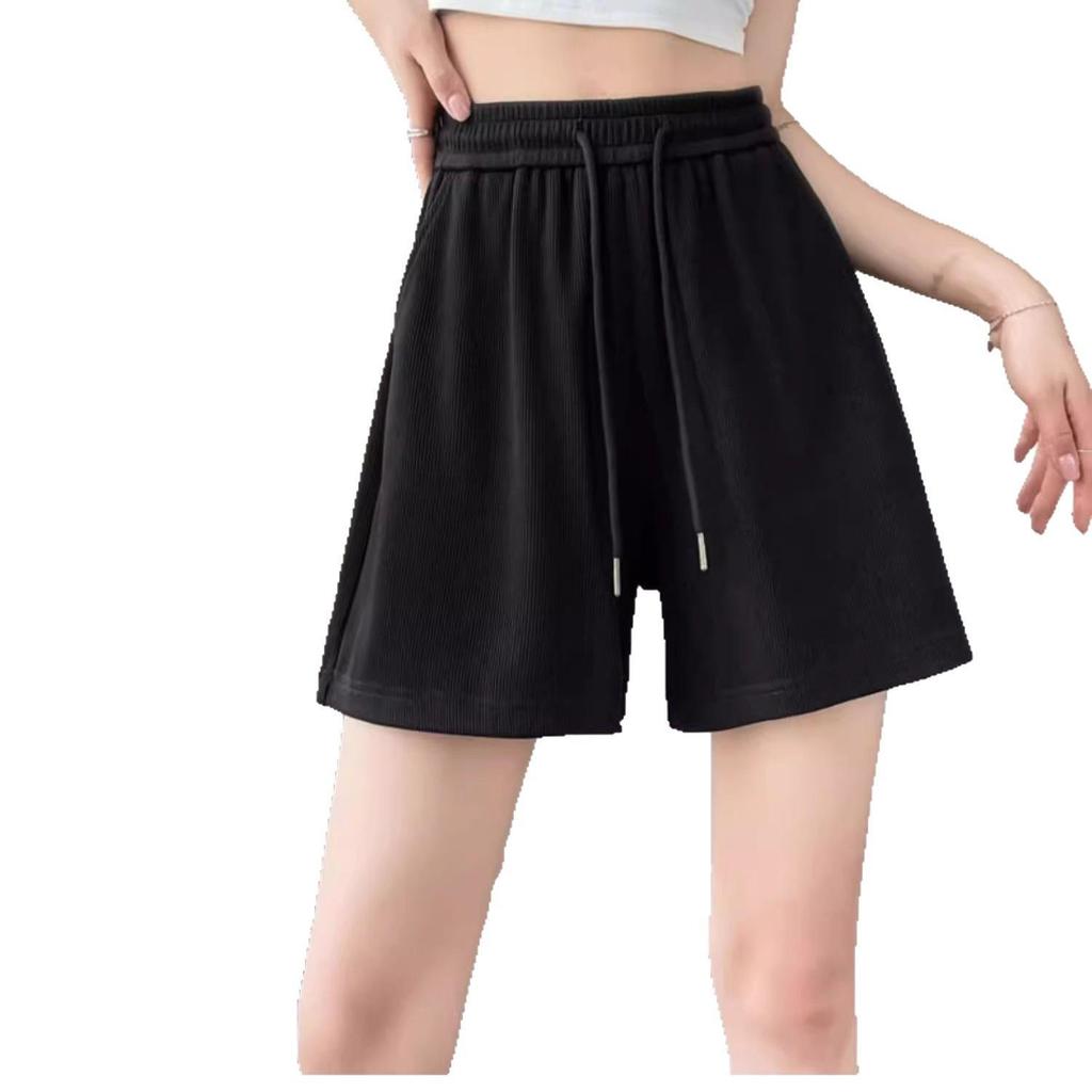 Women's High-Waist A-Line White Silk Shorts - Summer 2025 Collection, Petite Wide-Leg, Casual Sporty Style