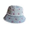 Bucket Summer Sunshade Hat Cotton Denim Material And Embroidered Cartoon Women