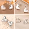 Teamer Fashion Sweet Heart Stud Earrings for Women Girls Stainless Steel Earrings Daily Simple Jewelry Valentine's Day Gift