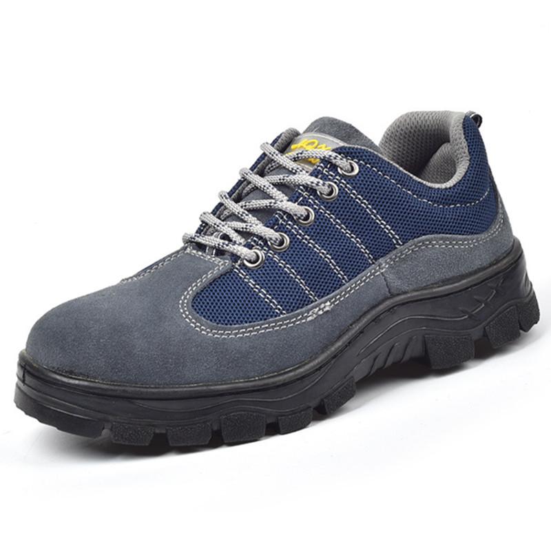 

Повседневные замшевые рабочие ботинки для мужчин, рабочие кроссовки для мужа, противоударная рабочая обувь со стальным носком, противоскользящая легкая защитная обувь 36