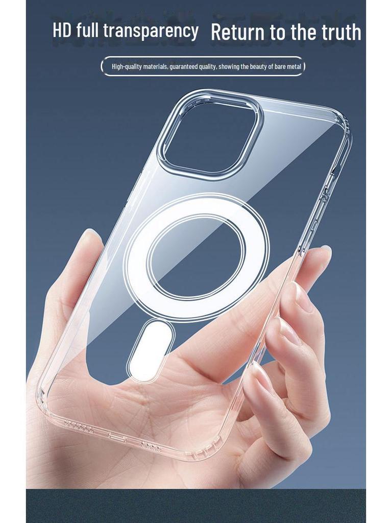 Magnetische Saugnapf-Telefonhülle für Apple 13/14 mit kabellosem Laden und Fallschutz.