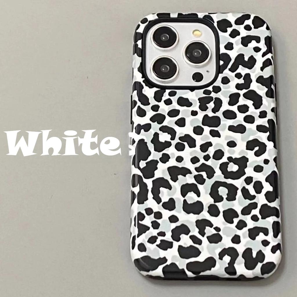 Custodia per Telefono con Stampa Leopardo per Apple iPhone 16 ProMax - Guscio Rigido a Doppio Strato Antiurto Elegante Copertura Completa per iPhone 16/15/14/13/12/11/Pro/Plus