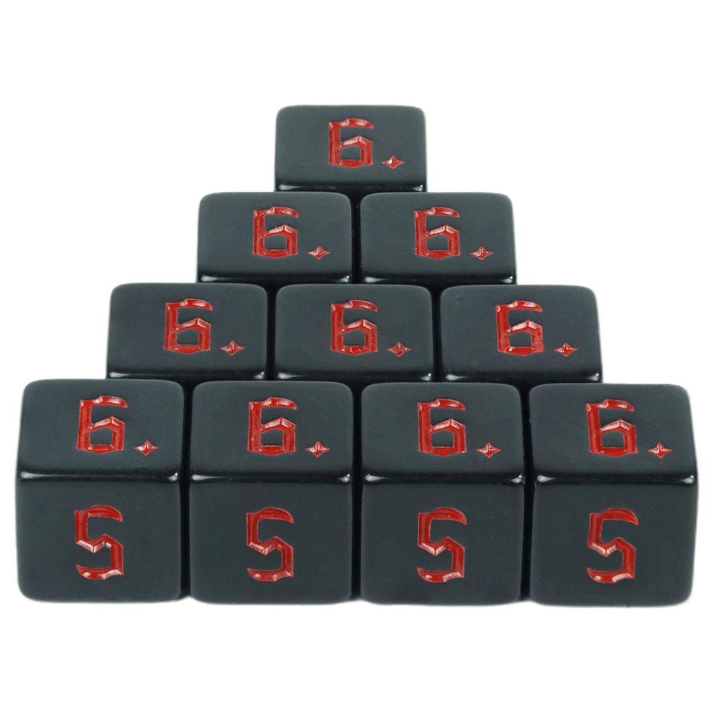 Czarne kostki 10szt. 6-ścienne kostki wielościenne do RPG D&D Akcesoria Stół Plansza Gra RPG Kostki