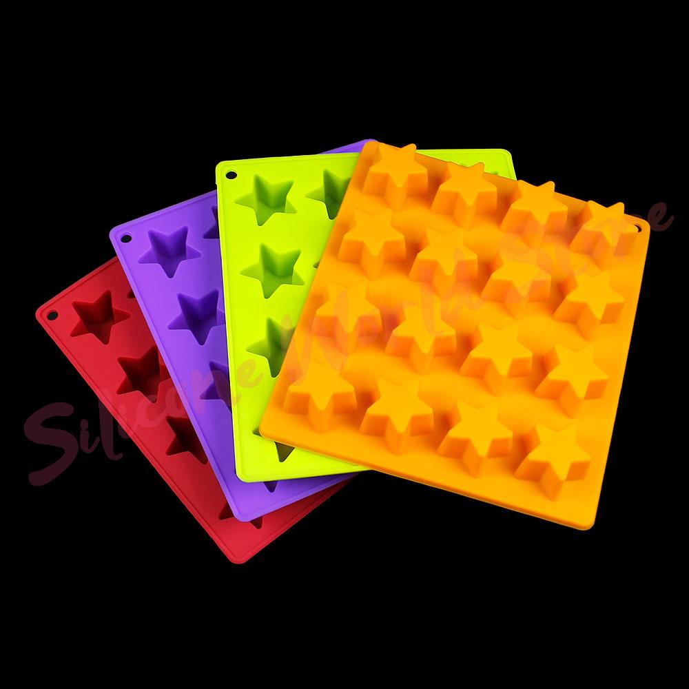 Silicone World DIY Five-pointed Star Ice Cube Silicone Molds 16 Grids Star Ice Grid Mold Ice Making Tray Chocolate Baking Tools