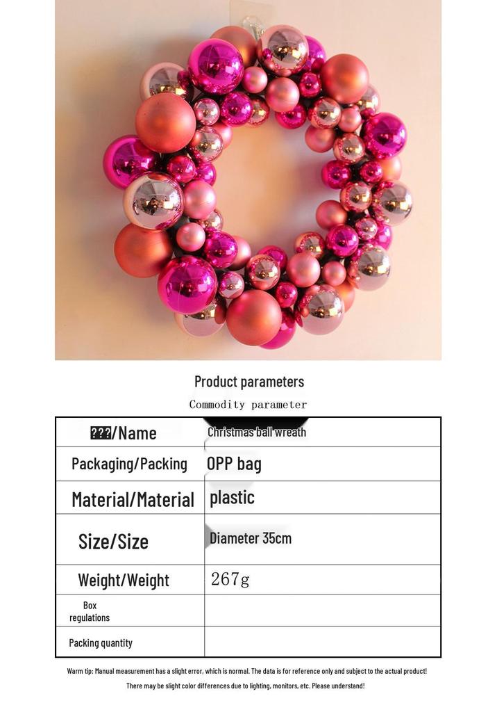 Shiny Christmas Ball Wreath - Festive Door and Wall Hanging Decoration
