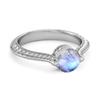 Moonstone Pave Split Band Ring - 925 Sterling Silver