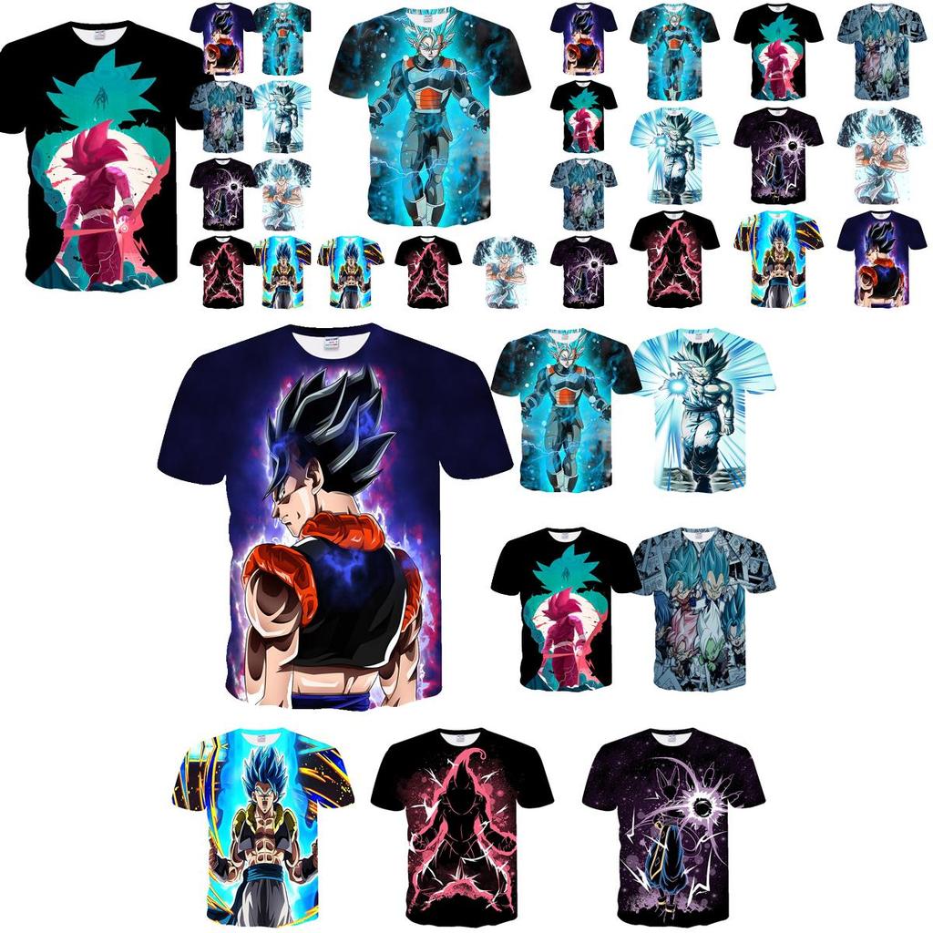 Vibrant 3d Print Dragon Ball Z Vegeta Goku Super Saiyan T-shirts For Anime Fans
