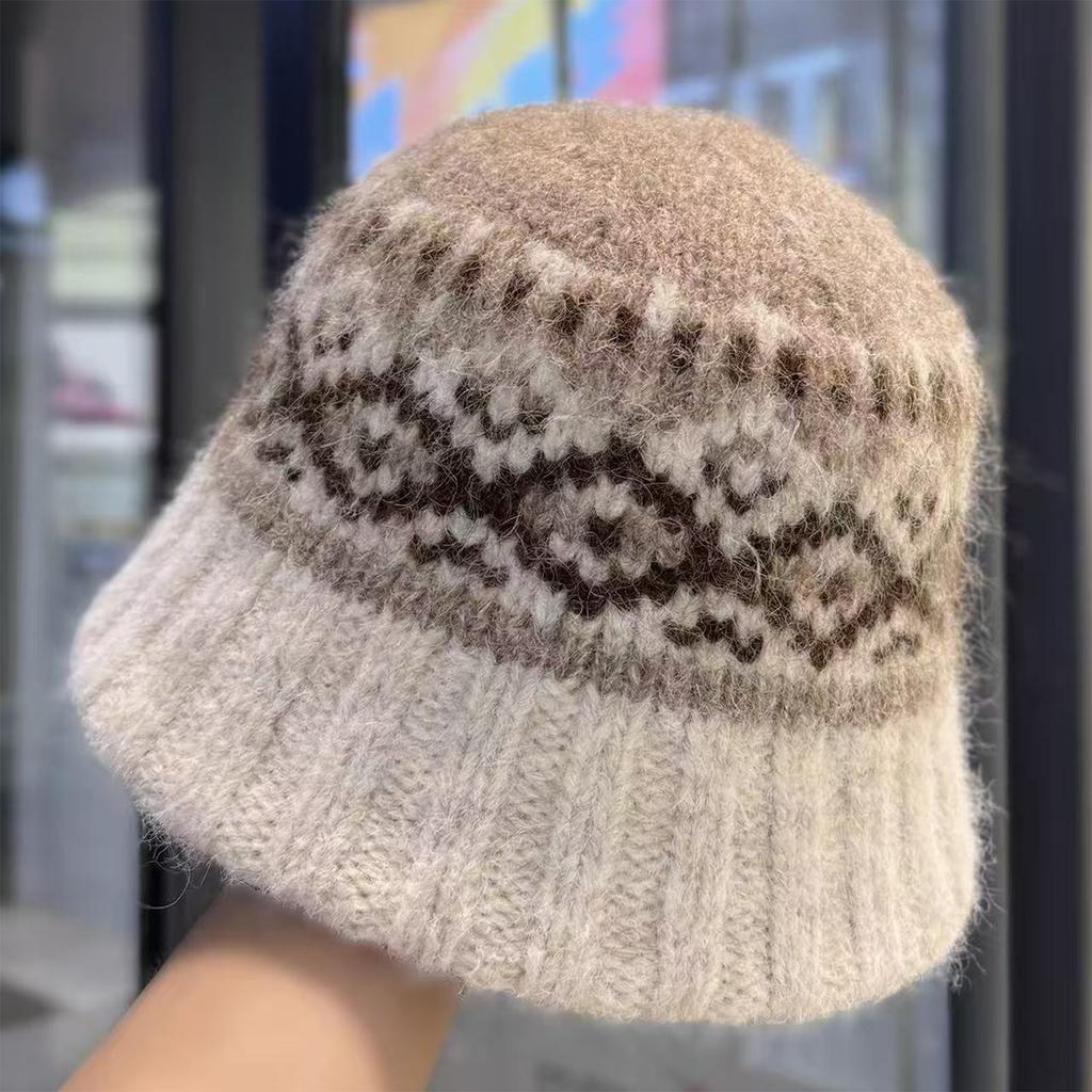 Ladies' Hat, Fisherman's Hat, Warm Woolen Hat, Atmospheric Knitted Hat, Face Enhancing Small Bucket Hat