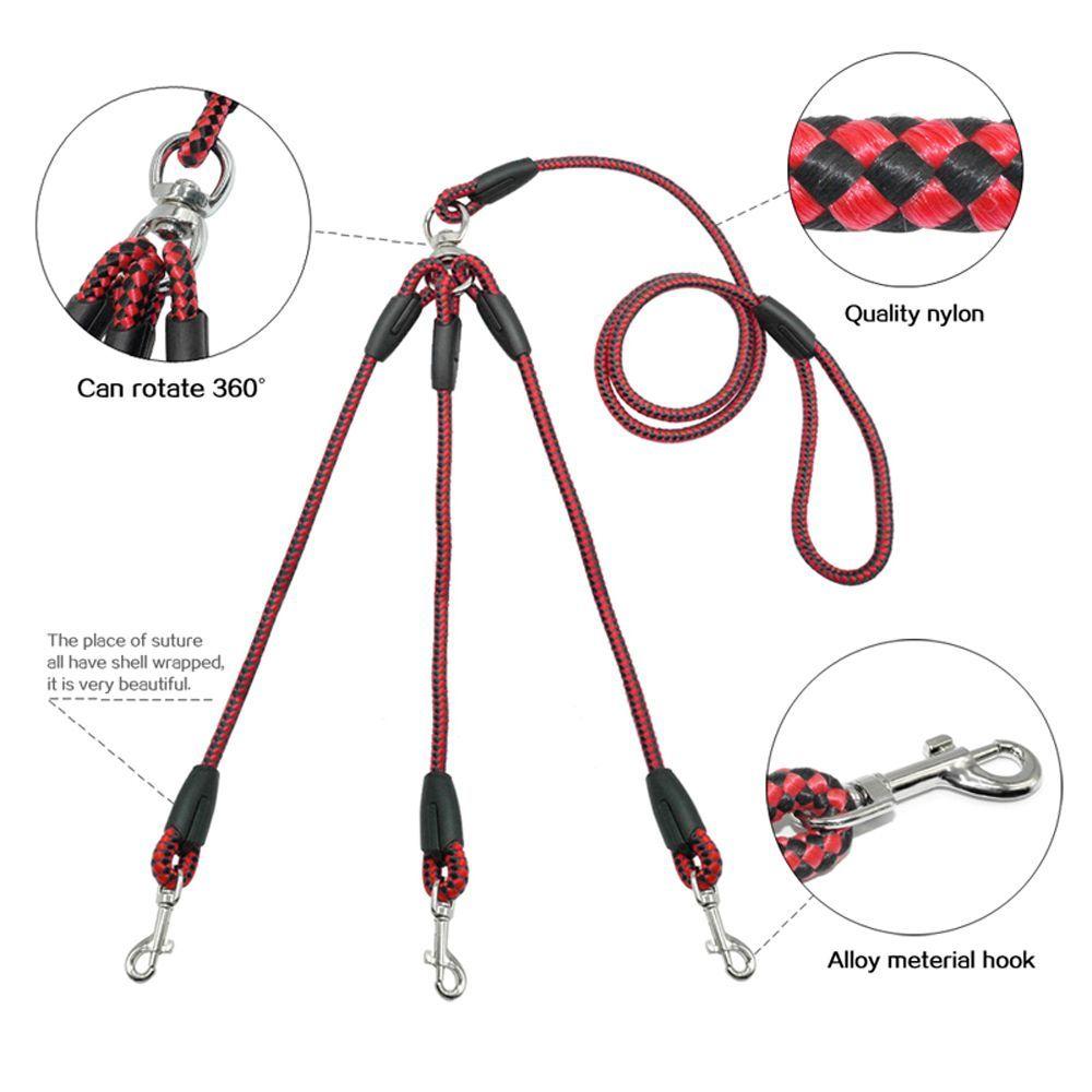 3 Way Couplers Rope Traction Leash Pet Collar Pet Supplies Puppy Rope Leash Pet Leashes Leash Lead