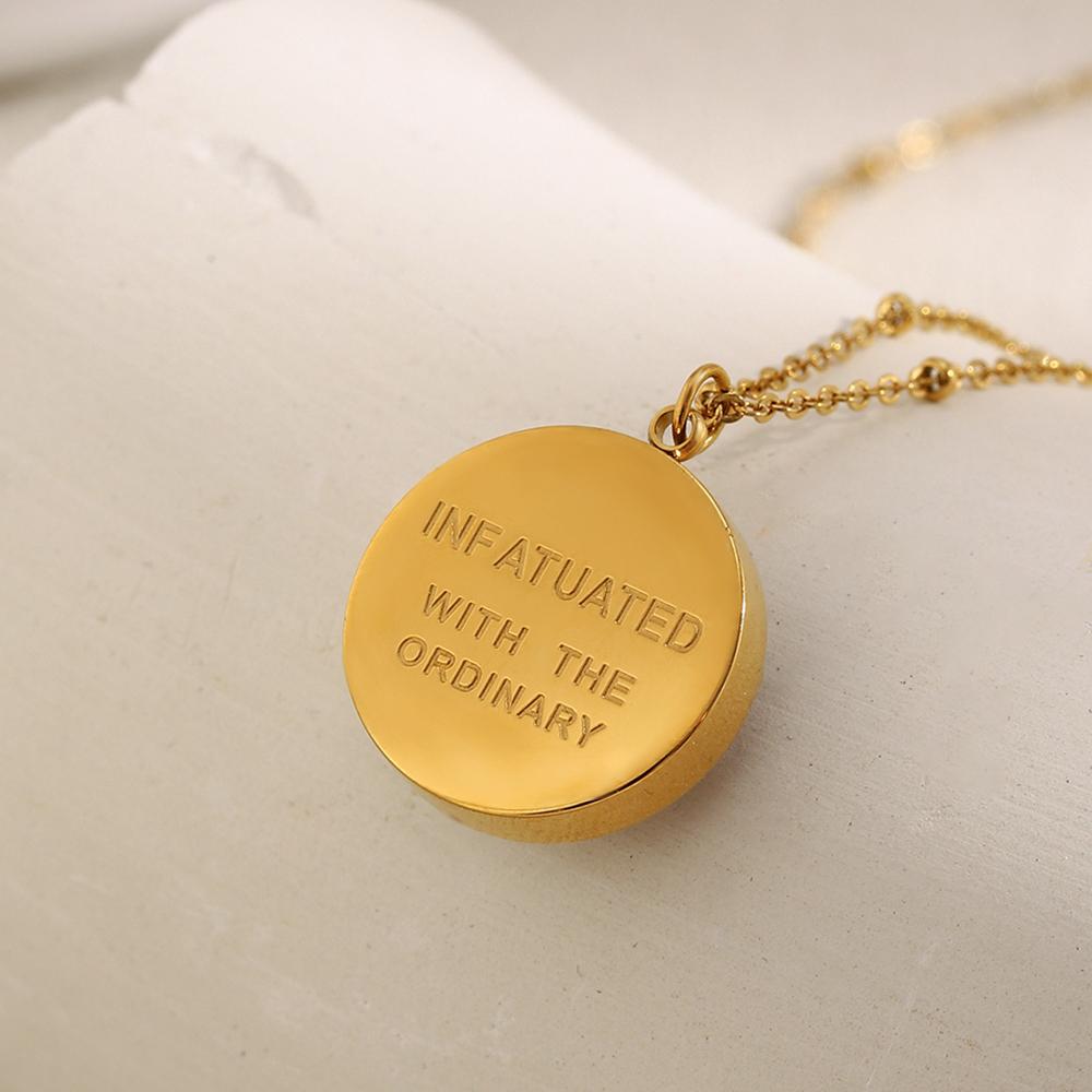 MamacitaSlay 316L Stainless Steel Zircon Shell Letter Pendant Necklace Party Waterproof Jewelry Women's Elegant Neck Jewelry