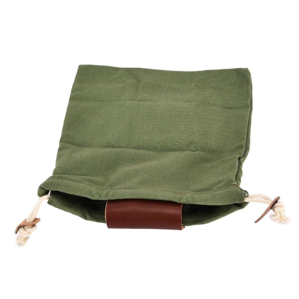 Collapsible Foraging Bag Leather Trim Outdoor Pouch Bag Portable Foraging Pouch Mushroom Foraging