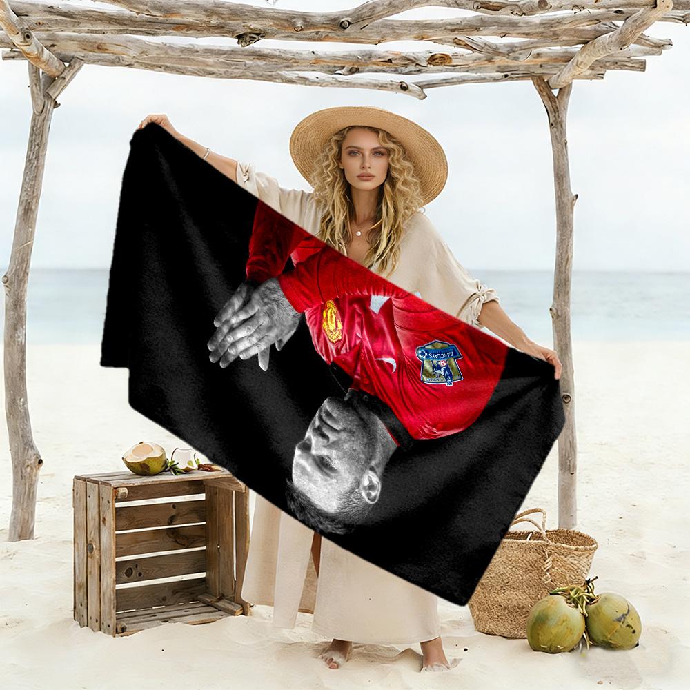 Wayne Rooney Manchester Beach Towel High Absorbency & Quick-Dry Comfortable Lightweight