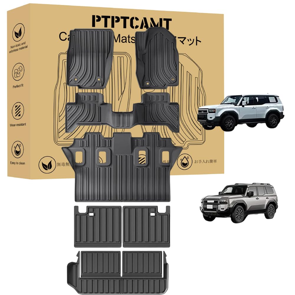 

Коврики для пола и багажника для новых моделей серии Toyota Land Cruiser 250 из материала TPE для защиты от пятен, истирания, царапин и коврики для пола Easy set для второго ряда