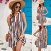 Dress Summer Striped Patchwork V-neck Skirt Women's Dress