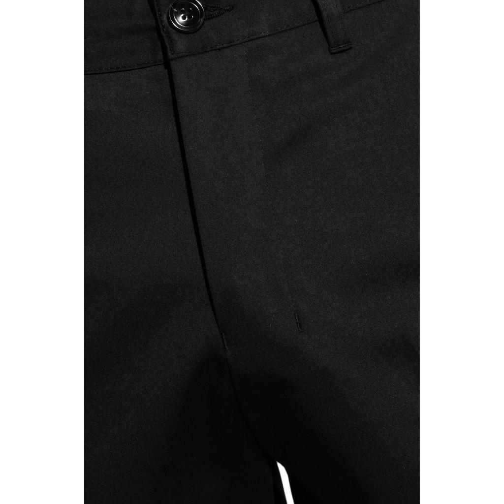 Amiparis Solid Color Fitted Zipper Closure Mid Waist Casual Shorts Men shorts Black HSO004CO0009-001