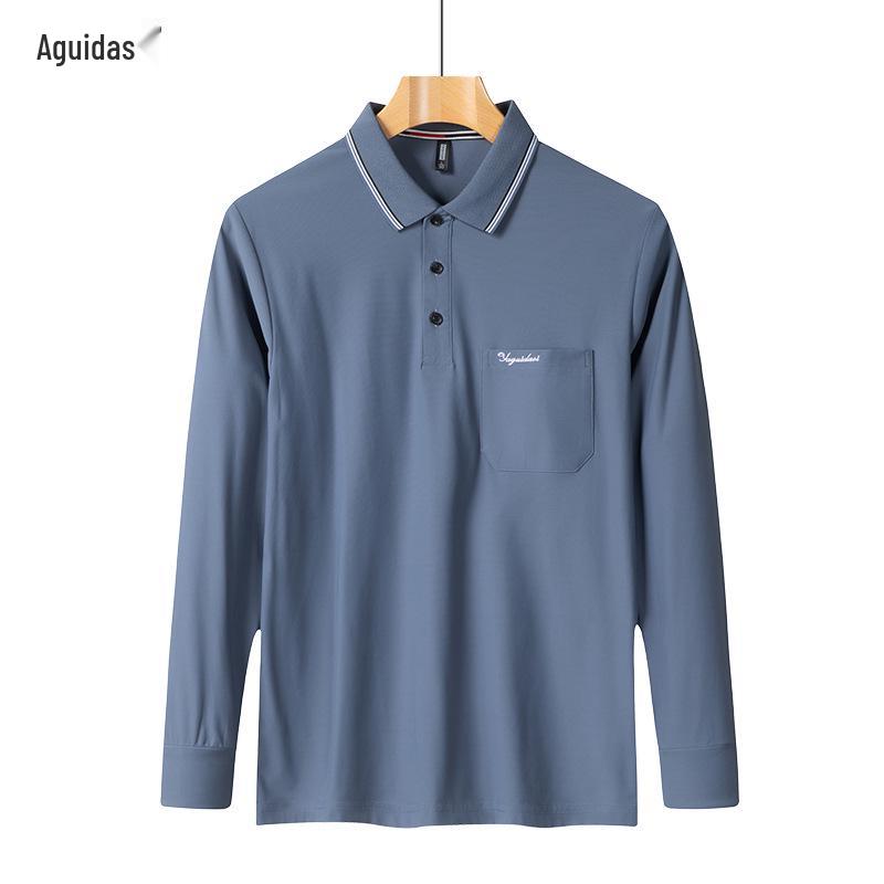 Men's Ice Silk Long-Sleeve T-Shirt for Dad - Lightweight Sun Protection for Spring and Autumn