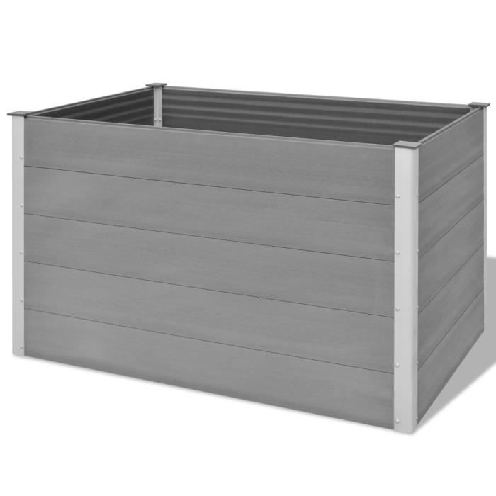 Jardinière - WPC - 150 x 100 x 91 cm - Gris - Durable - Résistante aux intempéries