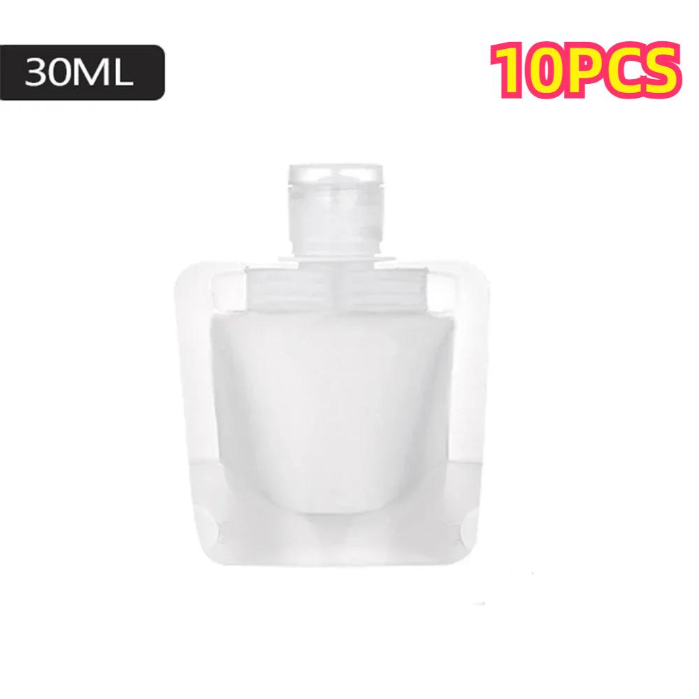 

10 PCS 30/50/100ml Travel Size Empty Squeeze Bags Lotion Dispensing Bags Reusable Liquid Leakproof Shampoo Cosmetic Storage Bags 10PCS