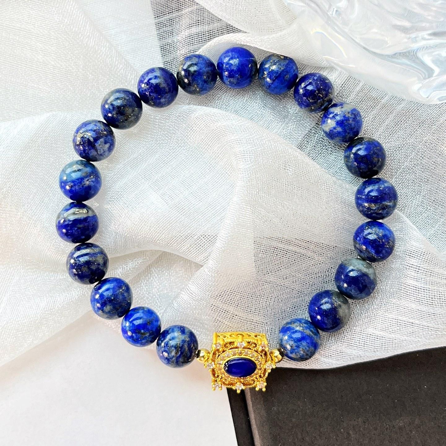 Retro Design Natural Lapis Lazuli Bracelet Bracelet.