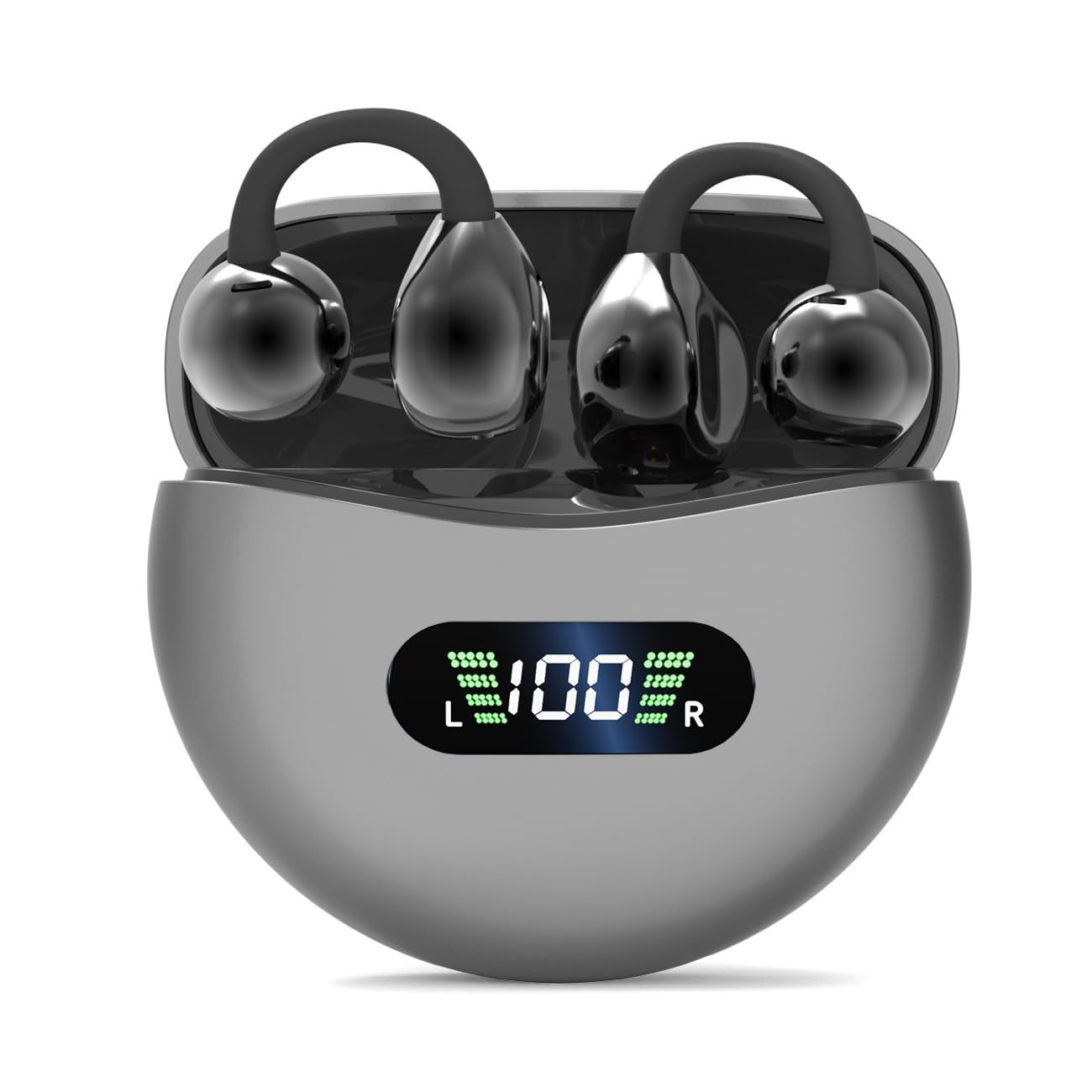 

Беспроводные Bluetooth наушники-клипсы для прослушивания во время занятий другими видами спорта. Открытое ухо. Без уха. ENC. Цифровой светодиодный индикатор уровня заряда батареи. Наушники, Вещи, чёрный