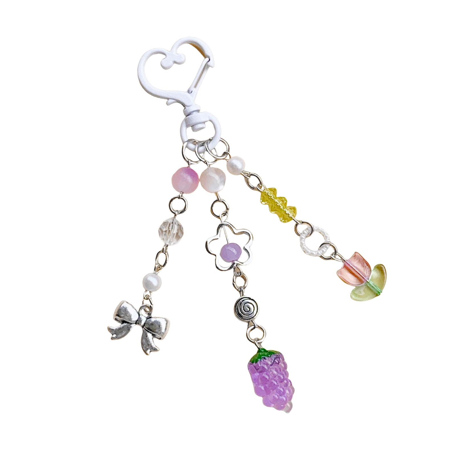 

Портативные брелки для телефонов Декорации Фруктовая тематика Телефонные брелки Акриловые эстетические аксессуары для украшения сумок фиолетовый