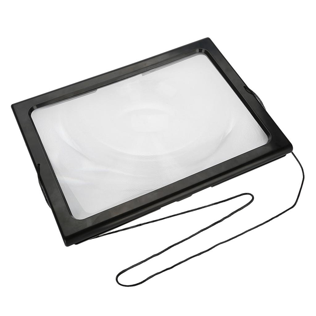 Foldable Ultrathin A4 Full Page Magnifying Glass with 3X Magnifier 4 LED Lights for Reading
