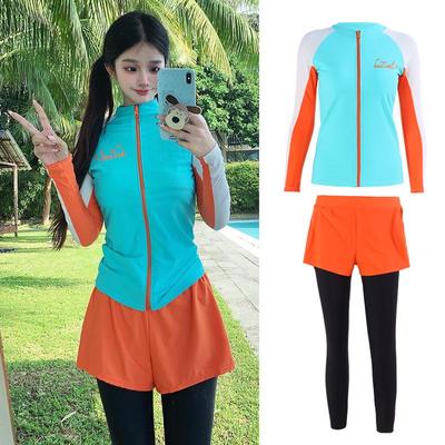 Costume da bagno due pezzi da donna con protezione solare: Muta con Maniche Lunghe e Pantaloni Lunghi, Snellente, Asciugatura Rapida, per Rafting, Surf, Immersioni