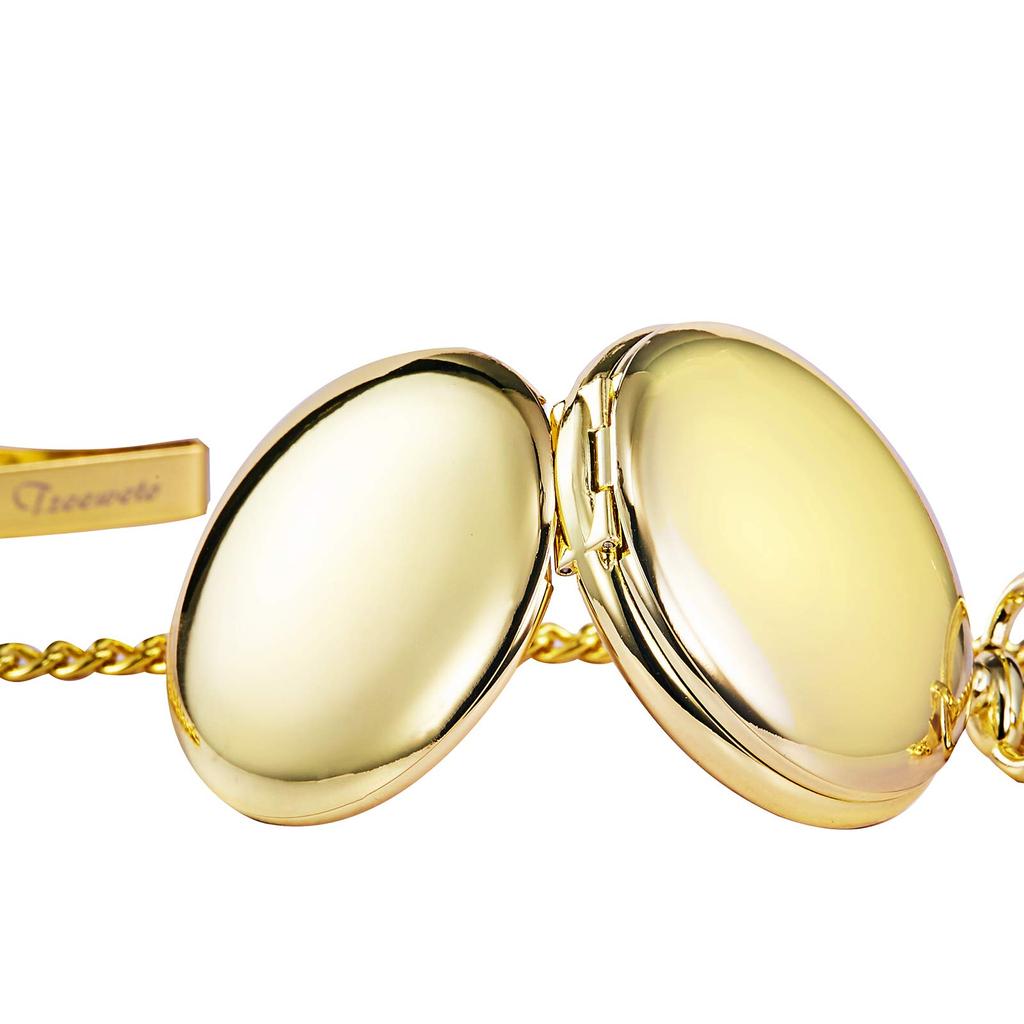 TREEWETO mechanické kapesní hodinky starožitný modrý ciferník kostra římské číslice zlatá dvojitá lovecká s řetízkovým víkem