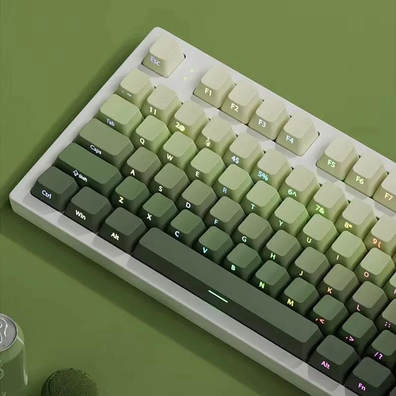 Xiaomi Gradient Green Grape Side Print RGB Backlit Keycap 135 Keys Double Shot PBT Keycaps Cherry Profile for MX Switch Gaming Keyboard
