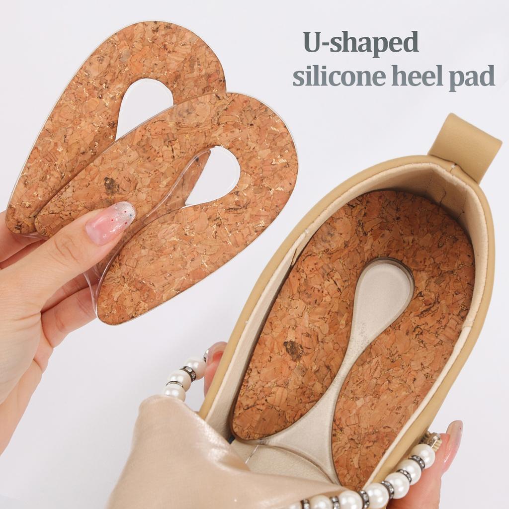 1 Pair Silicon Gel U-Shaped Heel Cushion Insoles Sports Heel Protector Pad