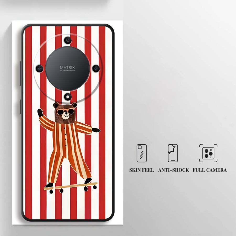 Creative Cartoon Animals Funda Phone Cover Case for Honor X5b X9a 90 Magic5Lite X7 8X X6 X8 70 200 400 Lite