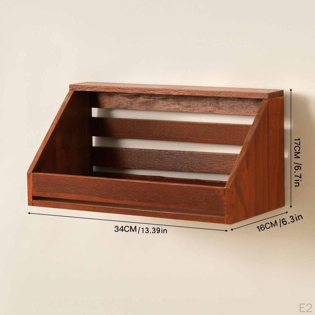 Easy-to-Install Wooden Hanging Shelf, Decorative Floating Wall-Mounted for Bathroom,