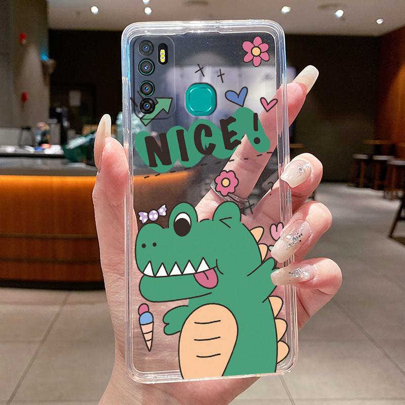 For Infinix Hot 9 Hot9 Pro 9 Play Hot 8 Cases Elegant Flower Butterfly Bow Phone Cover Soft Silicone Transparent TPU Jelly Case