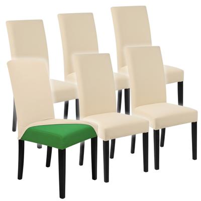 Chair Covers Set of 6, Elastic, Universal, Light Beige