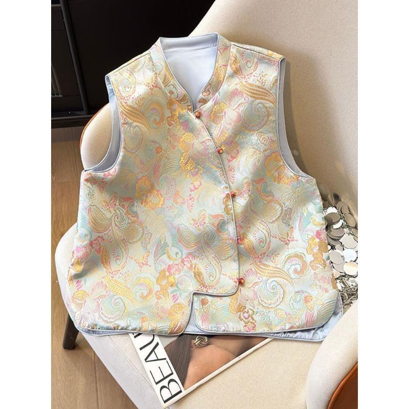 2025 brocade jacquard vest women's spring new retro improved vest